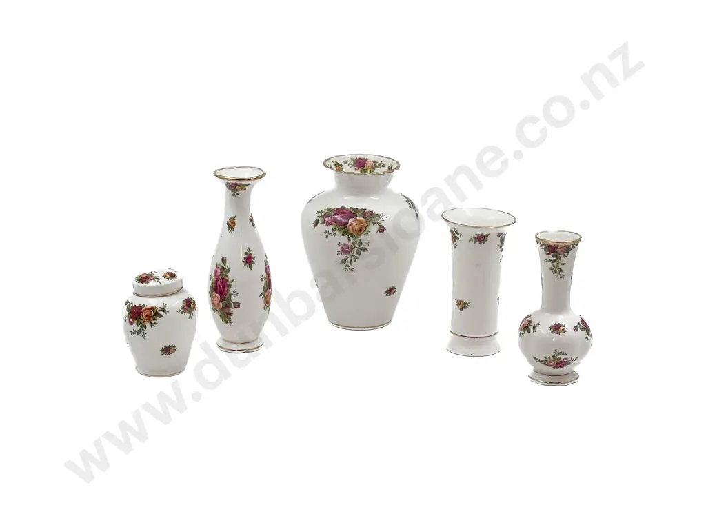 RA Old Country Roses Four Vases with Ginger Jar Image 1++
