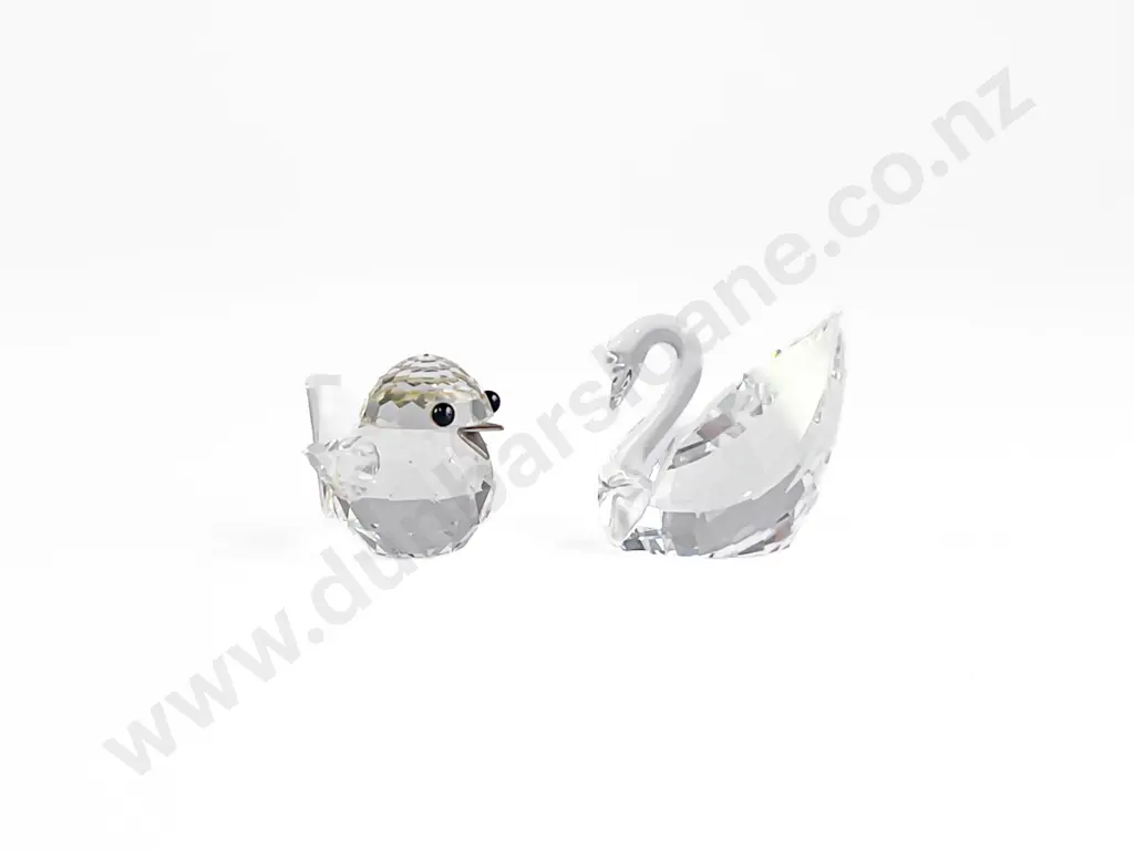 Swarovski Miniature Swan and Sparrow Ornaments Image 1++