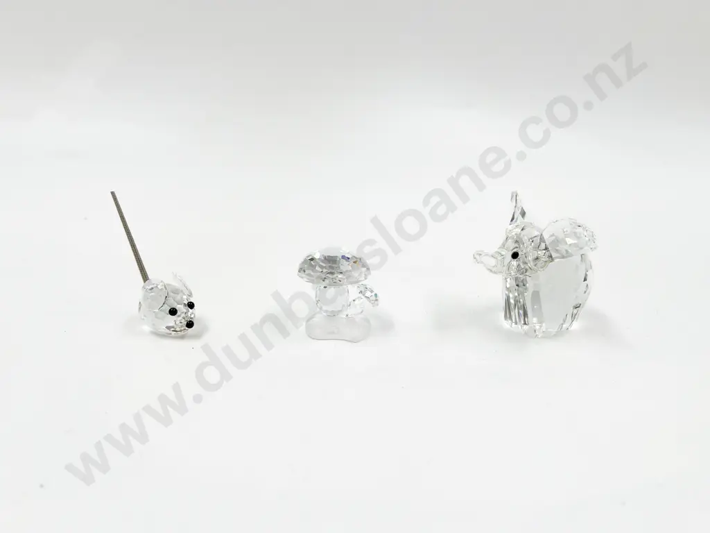 Three Swarovski Crystal Ornaments Image 1++