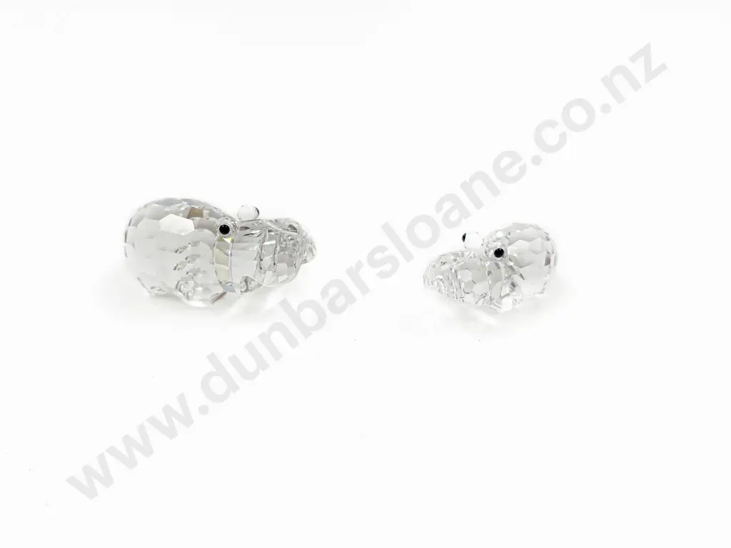 Two Swarovski Hippo Ornaments Image 1++