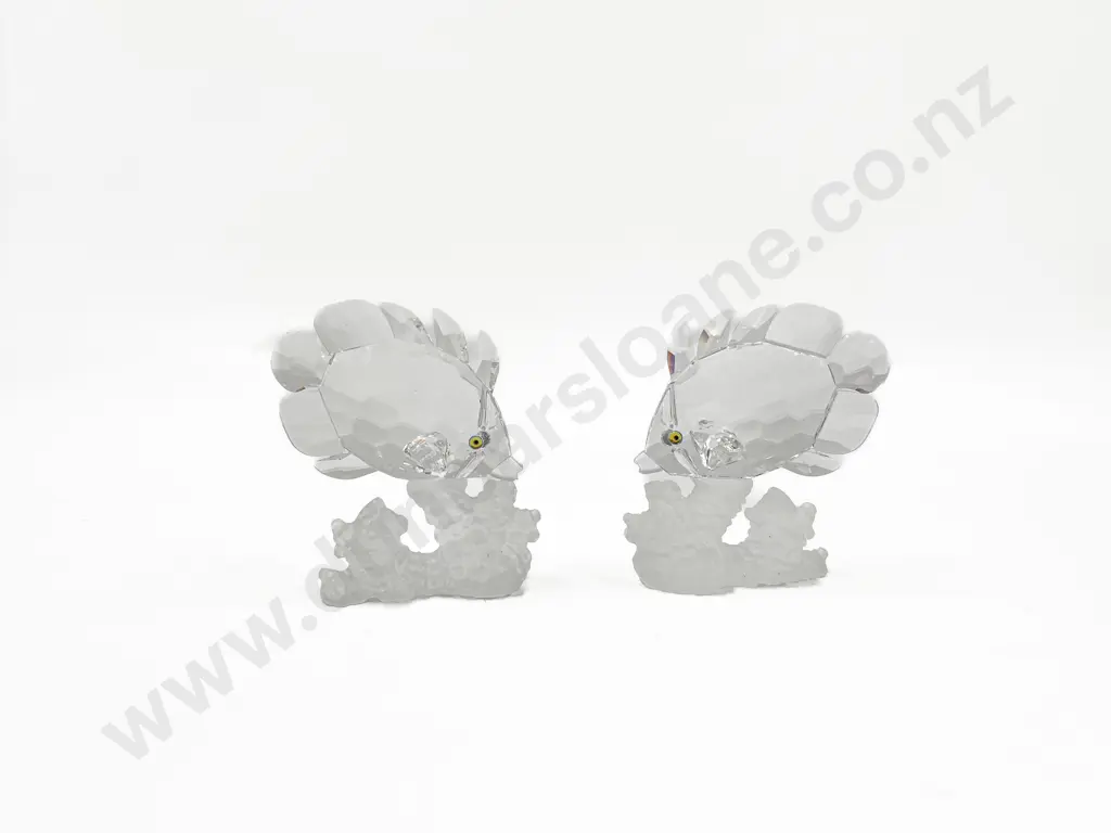 Two Swarovski Fish on Coral Ornaments Image 1++