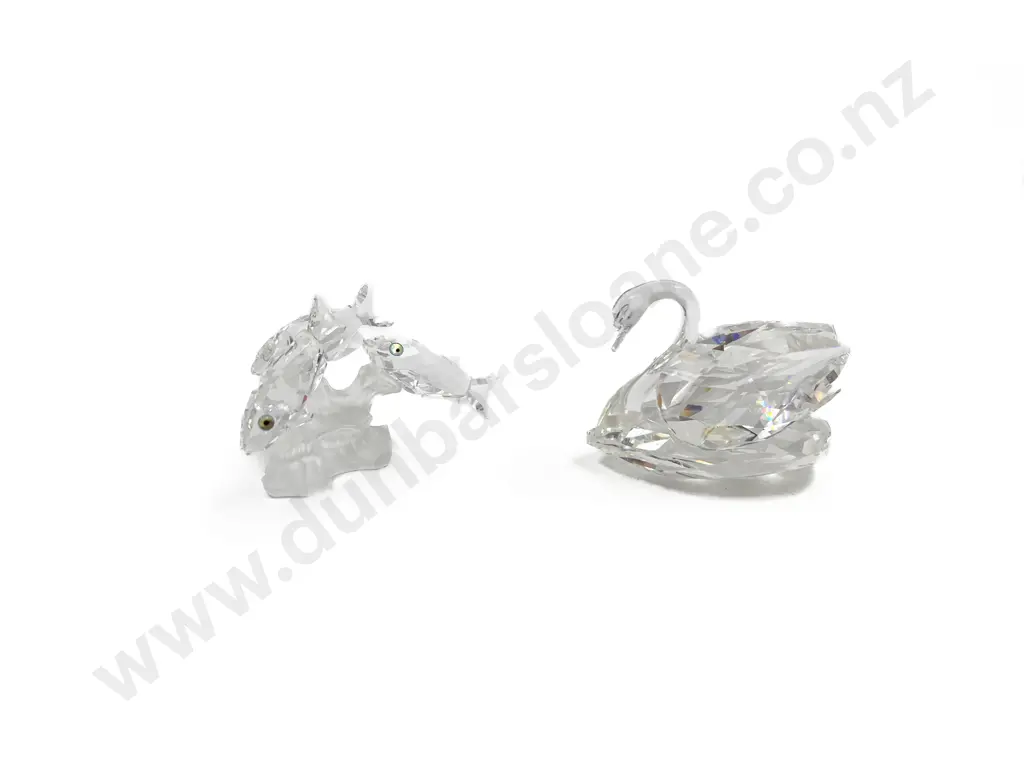 Swarovski Large Swan and Fish Figure Group Image 1++