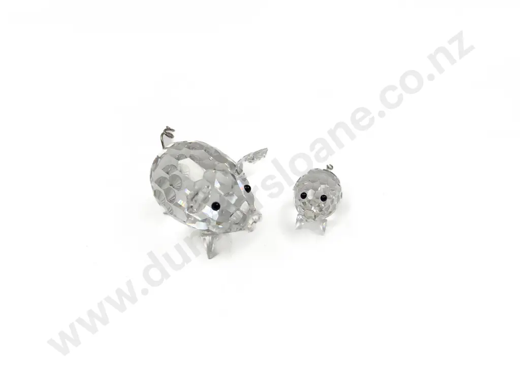Two Swarovski Pig Ornaments Image 1++
