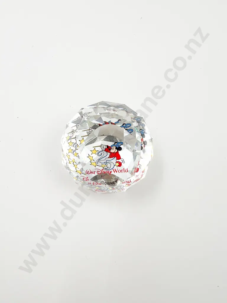 Swarovski Disney World 25th Anniversary Crystal Paperweight Image 1++