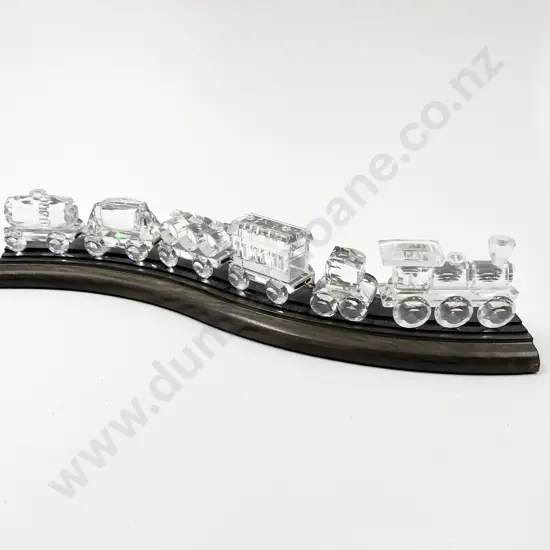 Swarovski Locomotive with Five Wagons on Track