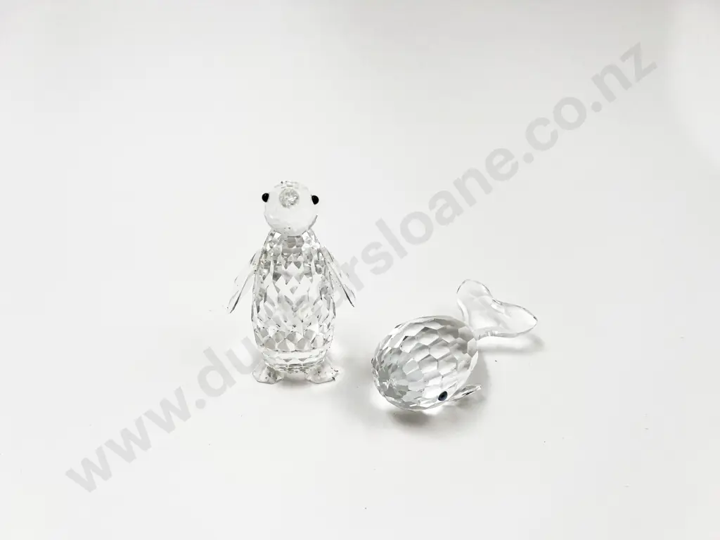 Swarovski Large Penguin and Whale Ornaments Image 1++