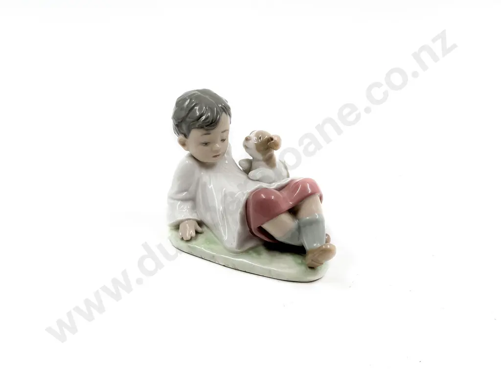 Lladro Figure Boy with Dog Image 1++