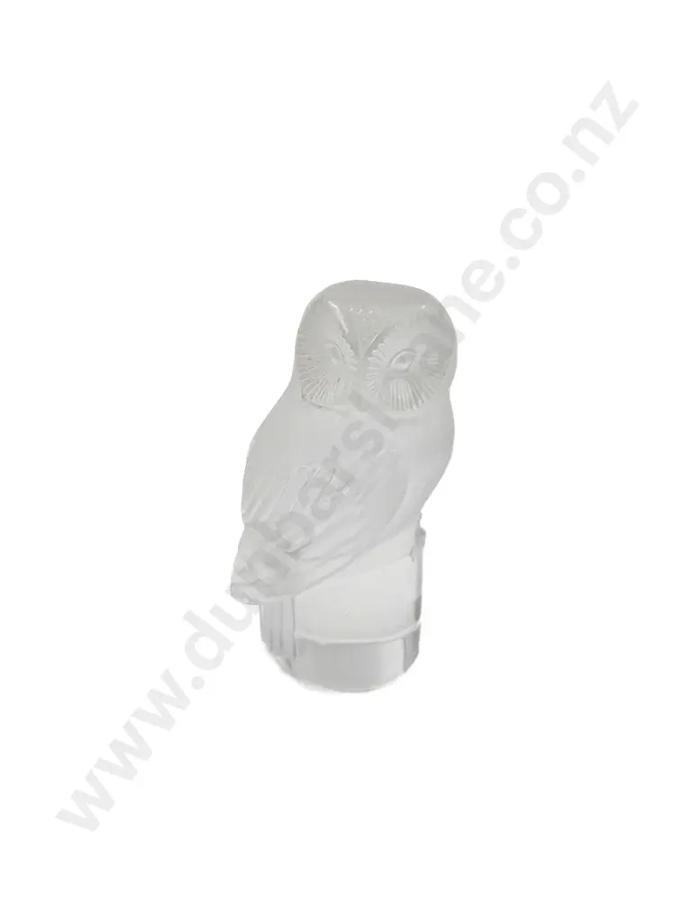 Lalique Frosted Owl Ornament Image 1++