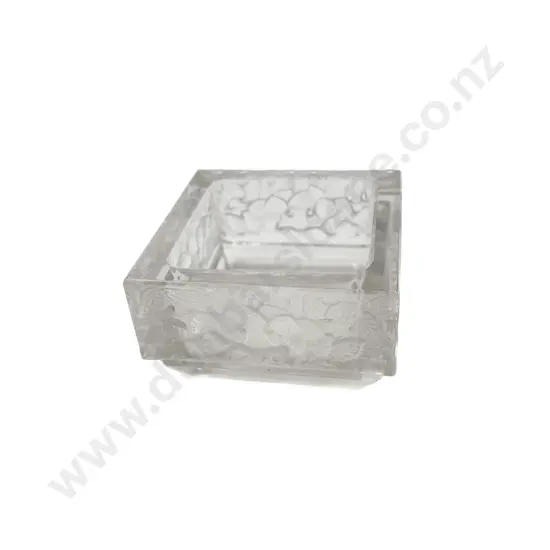 Lalique Frosted/Clear Leaf Pattern Dish