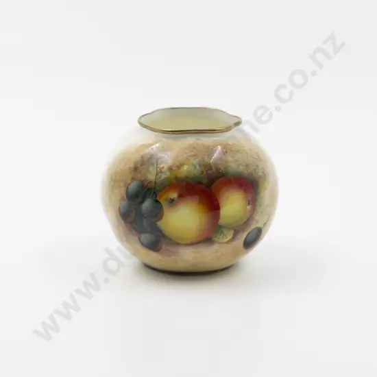 Royal Worcester Squat Spherical Posy Vase