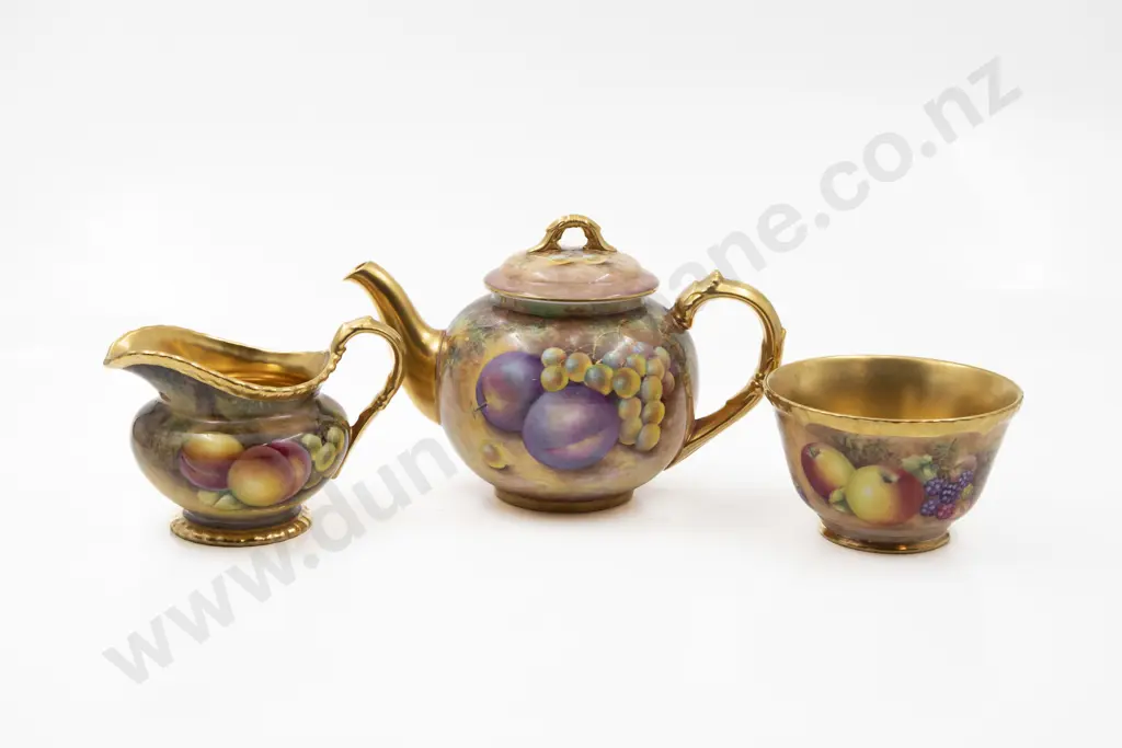 Royal Worcester 3pce Teaset Image 1++