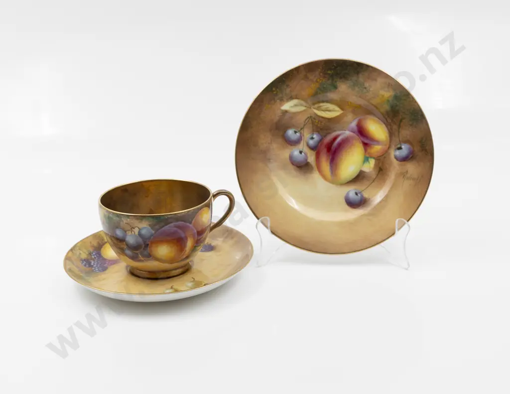 Royal Worcester Tea Cup Saucer and Plate Image 1++