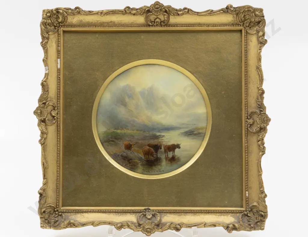 Royal Worcester Gilt Framed Circular Plaque Image 1++
