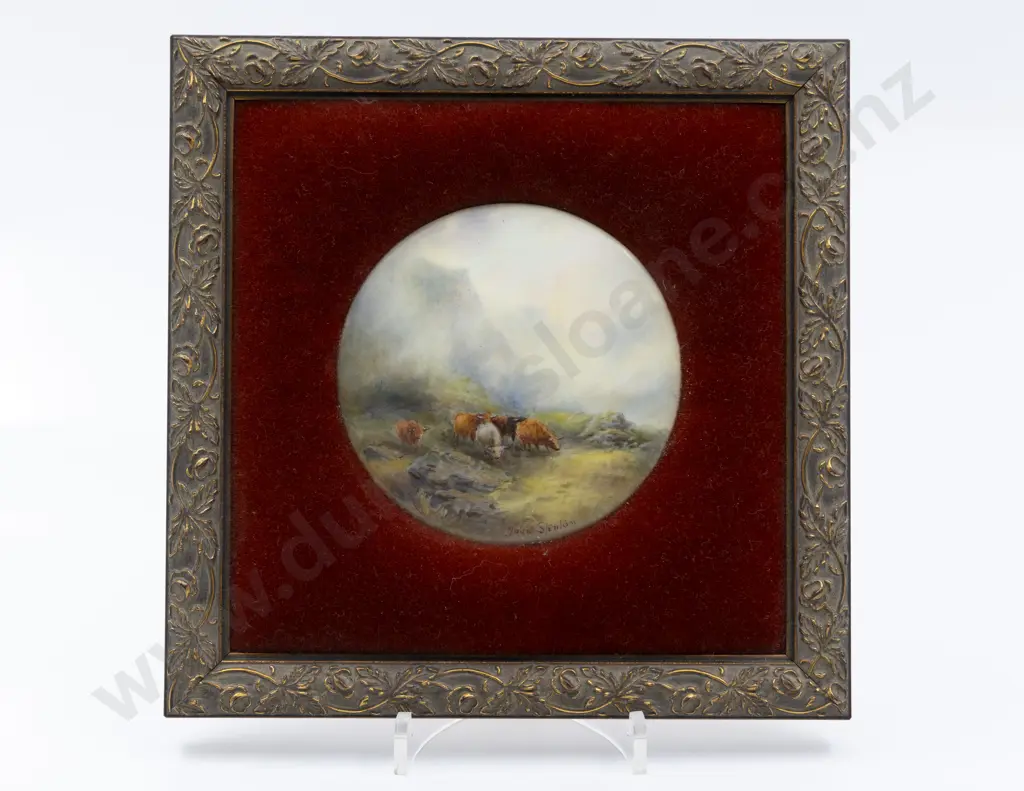 Royal Worcester Gilt Framed Circular Plaque Image 1++