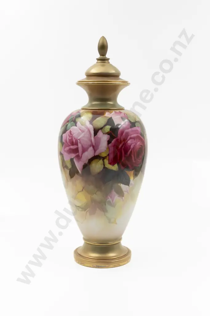 Royal Worcester Ovoid Vase and Cover Image 1++