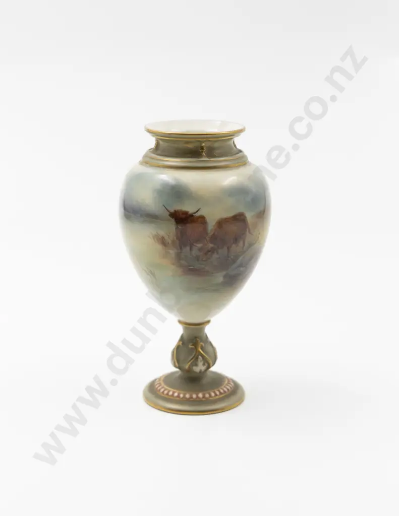 Royal Worcester Ovoid Pedestal Vase Image 1++