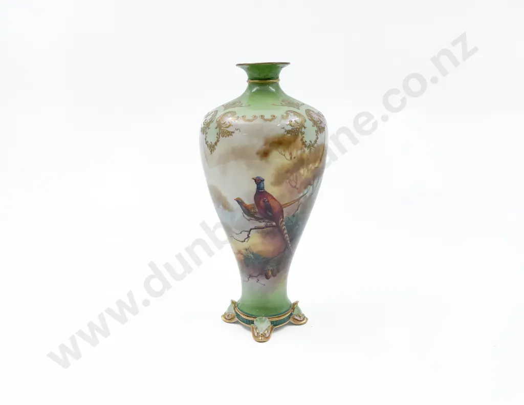 Royal Worcester Hadley Ware Inverted Baluster Specimen Vase Image 1++