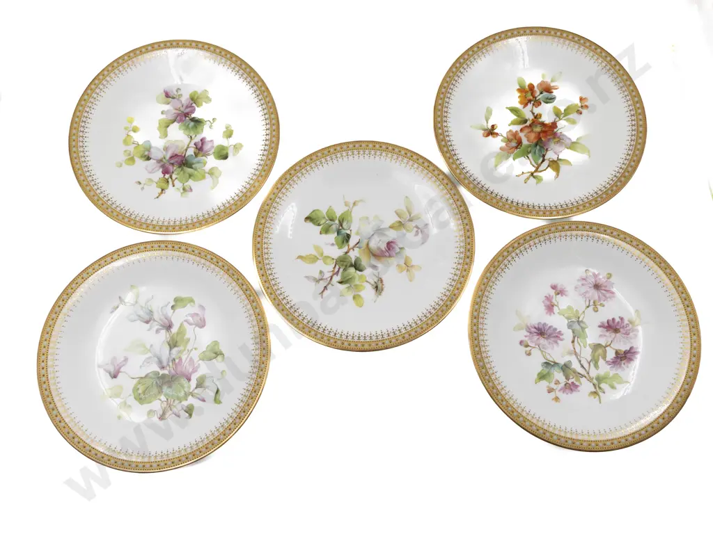 Five Royal Worcester Dessert Plates Image 1++