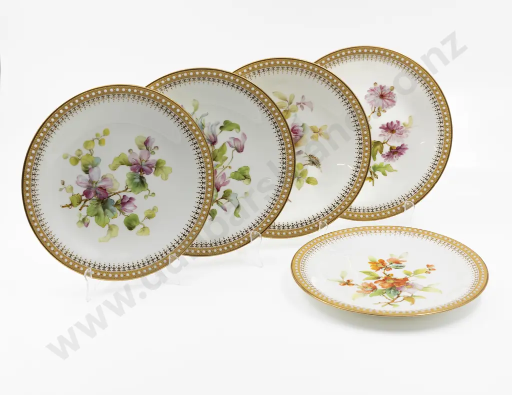 Five Royal Worcester Dessert Plates Image 1++