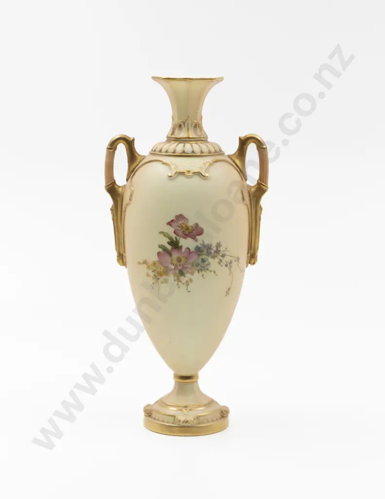 Royal Worcester Ovoid Handled Specimen Vase Image 1++