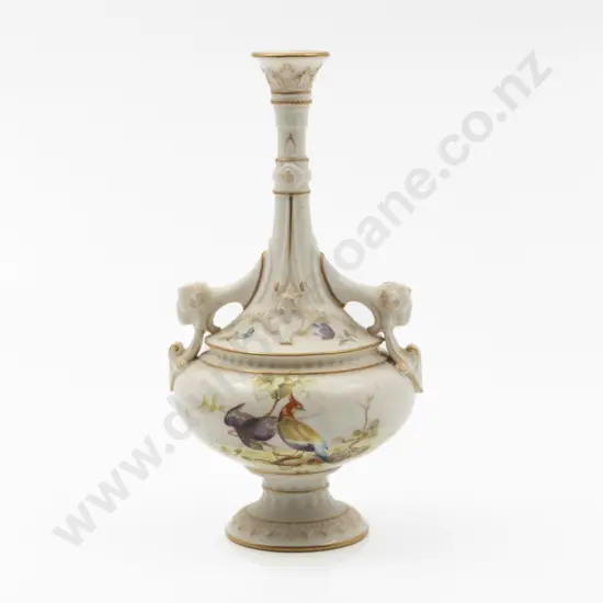 Royal Worcester Squat Spherical Body Slender Neck Specimen Vase