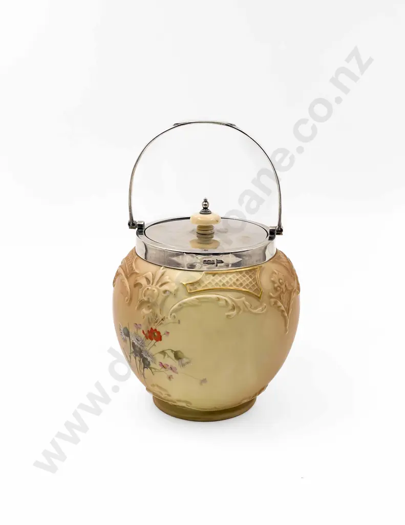 Royal Worcester Ovoid Biscuit Barrel Image 1++