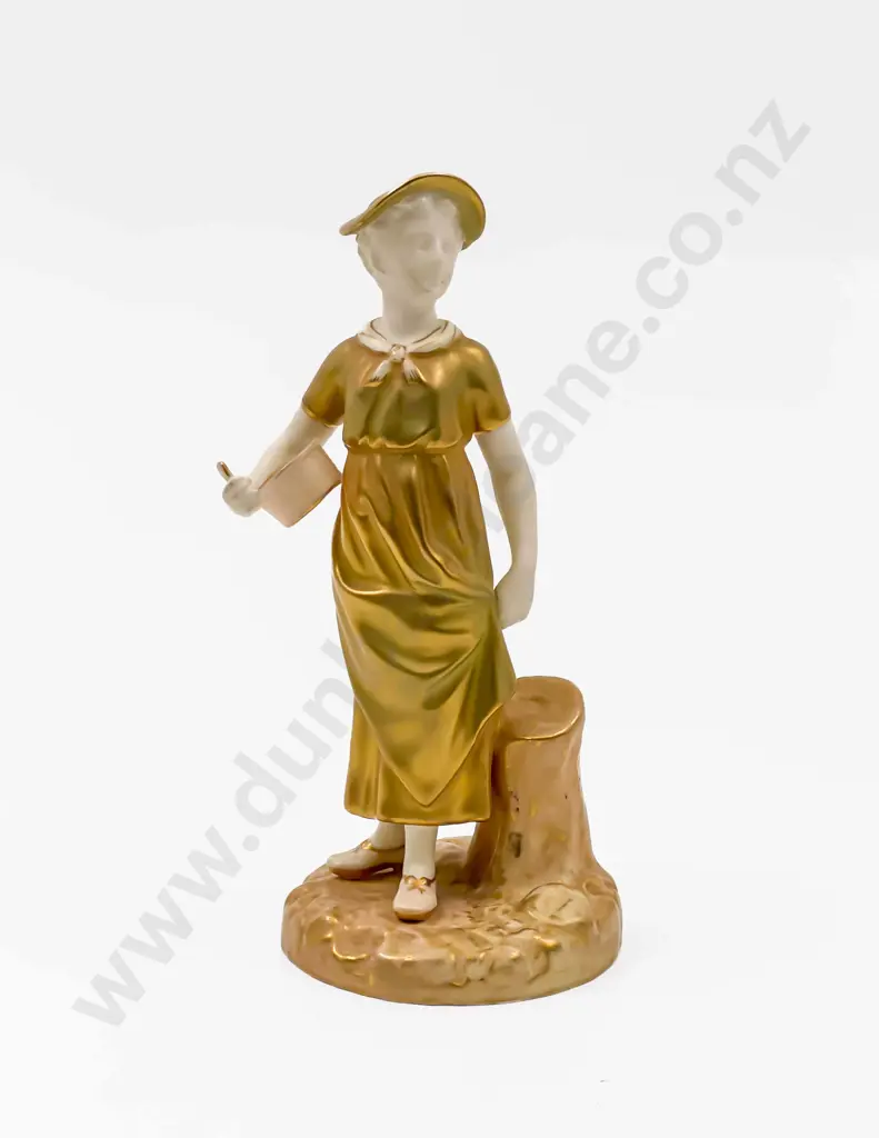 Royal Worcester Figure of a Milkmaid Image 1++