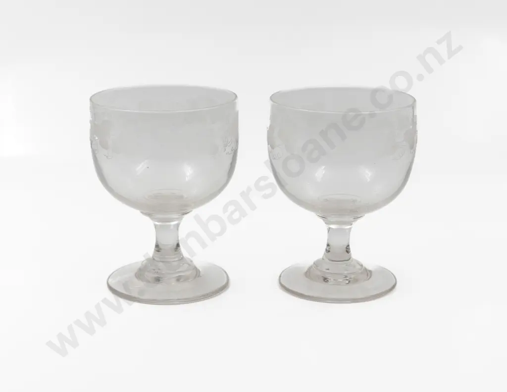 Pair Vict Glass Rummers Image 1++