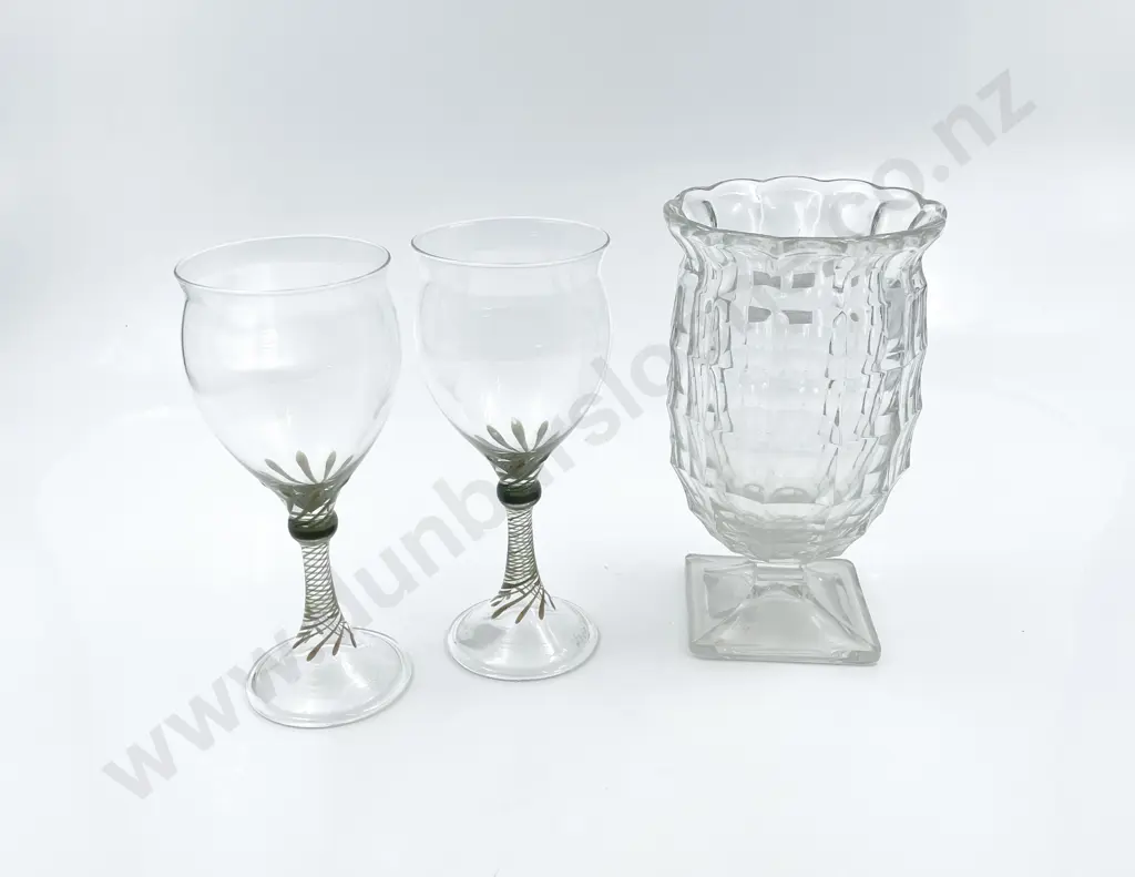 Late Victorian Pressed Glass Celery Vase Image 1++