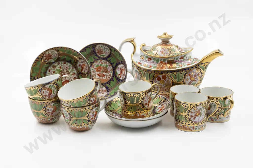 Probable Derby Early C19th English Imari Pattern Tea & Coffee China Image 1++