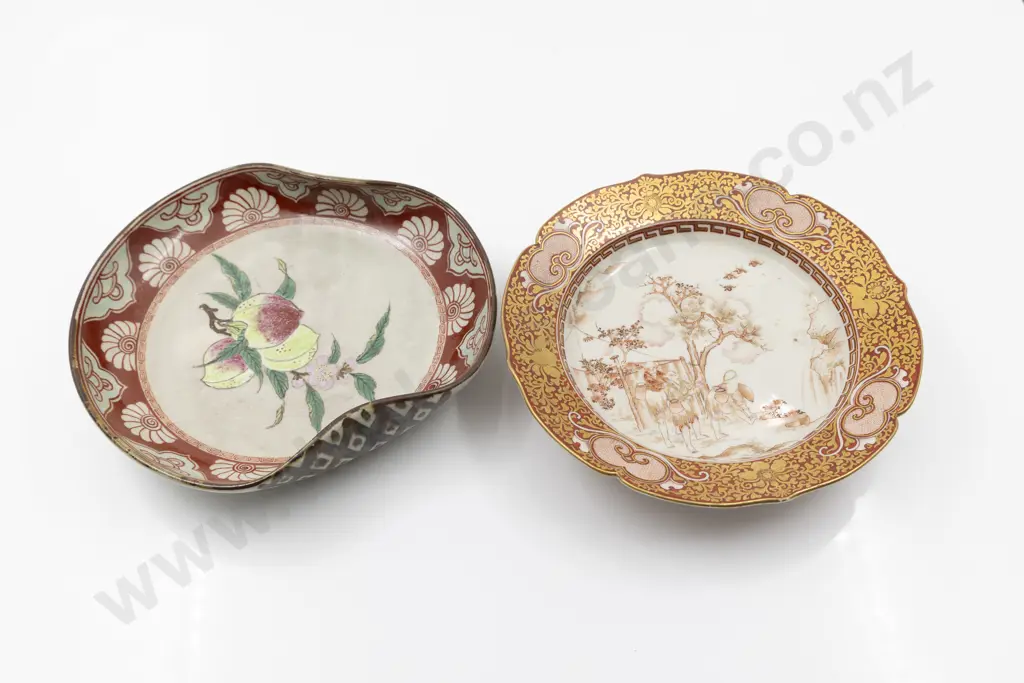 Chinese Peach Decorated Shallow Bowl Image 1++