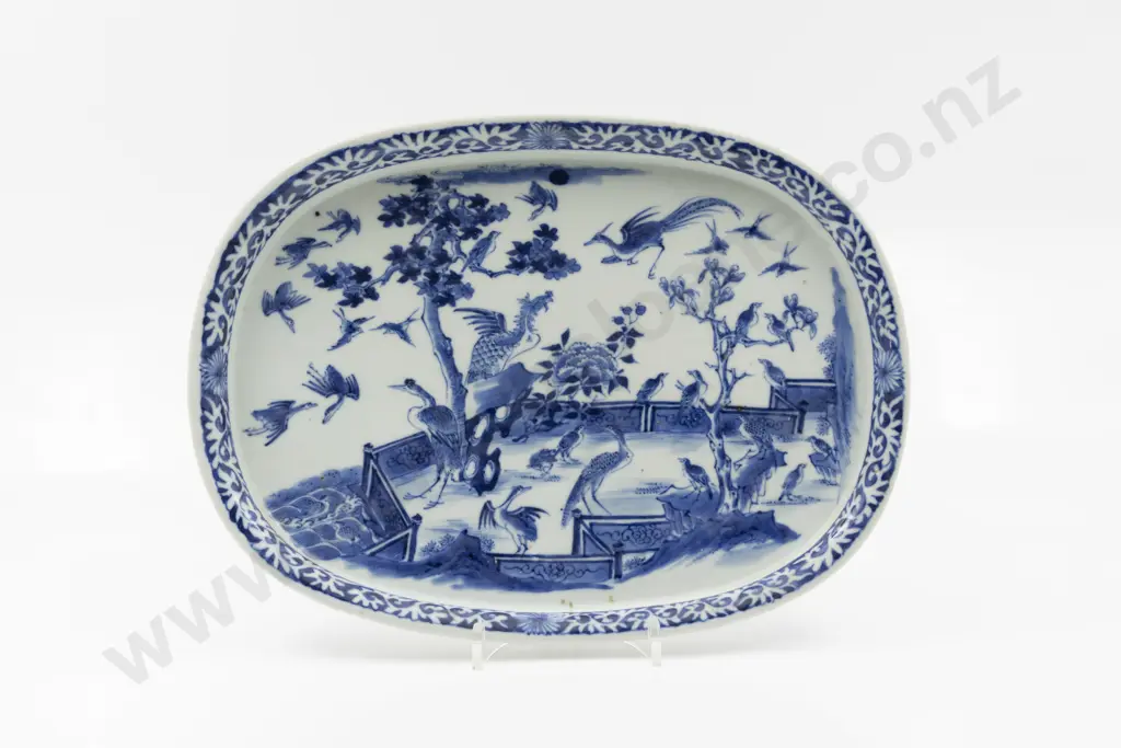 C18th Chinese Blue & White Rectangular Dish Image 1++
