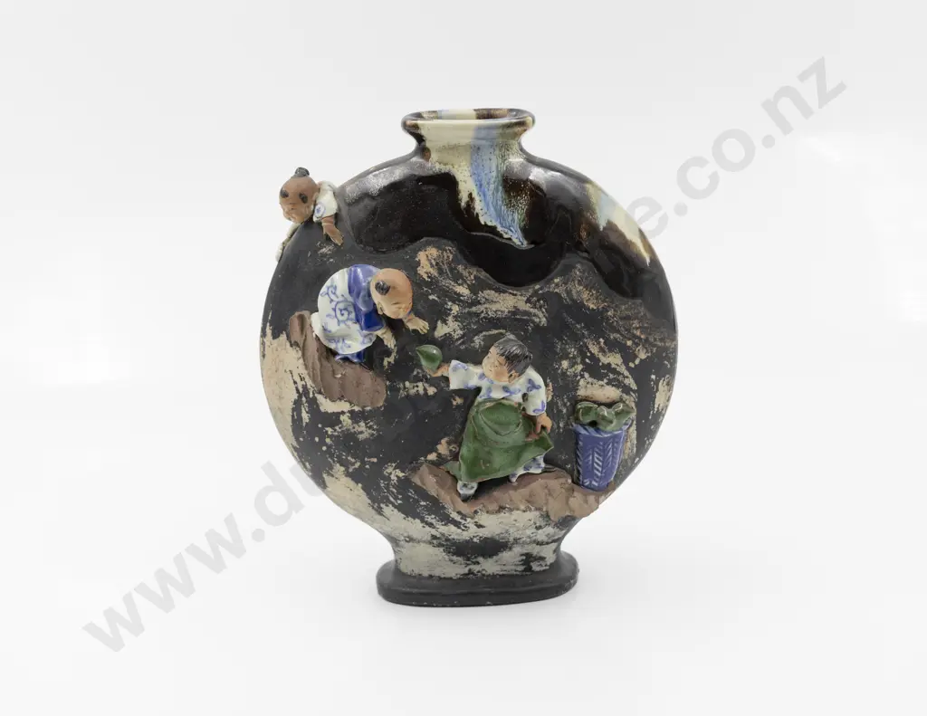 Japanese Sumida Gawa Export Ware Moonflask Vase Image 1++