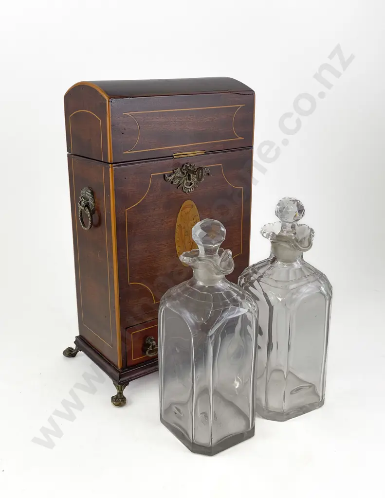 Geo III Mahogany & Inlaid Tantalus Image 1++