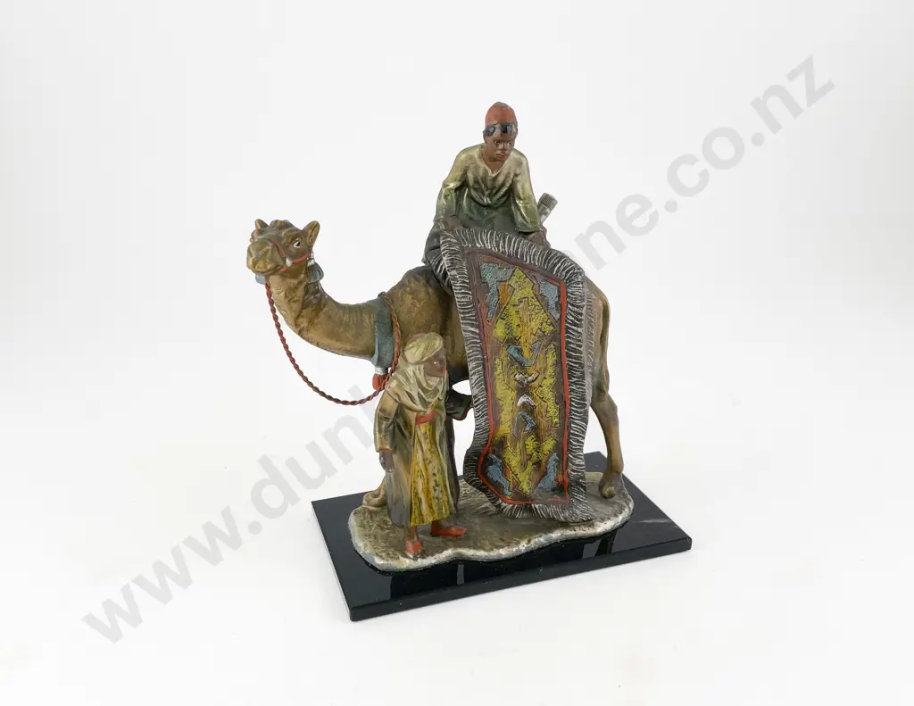 C1900 Austrian Cold Painted Spelter Arabian Figural Group Image 1++