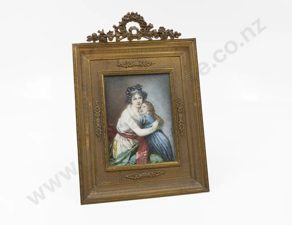 Attractive C19th French Portrait Miniature By Lagarde Image 1++
