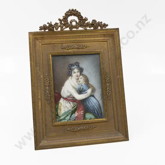 Attractive C19th French Portrait Miniature By Lagarde