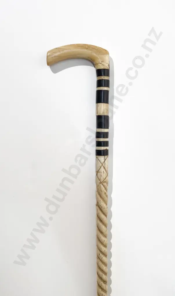 Antique Marine Ivory Walking Stick Image 1++