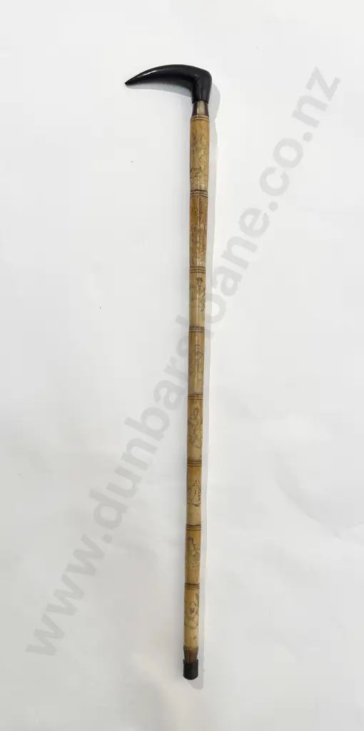 Antique Japanese Ivory Sectional Walking Stick Image 1++