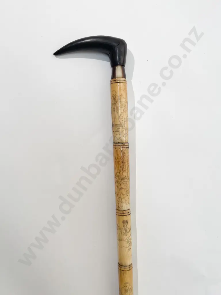 Antique Japanese Ivory Sectional Walking Stick Image 1++