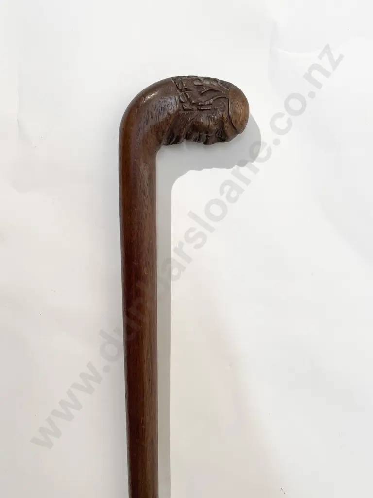 Victorian Mahogany Walking Cane Image 1++