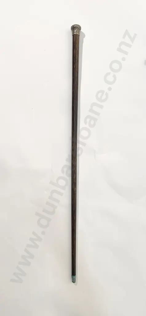 Late Vict Walking Cane With S/Plate Top Image 1++