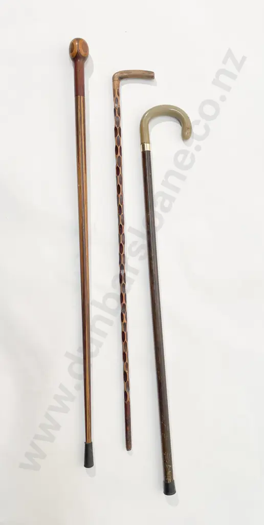 Three Various Vintage Walking Sticks Image 1++