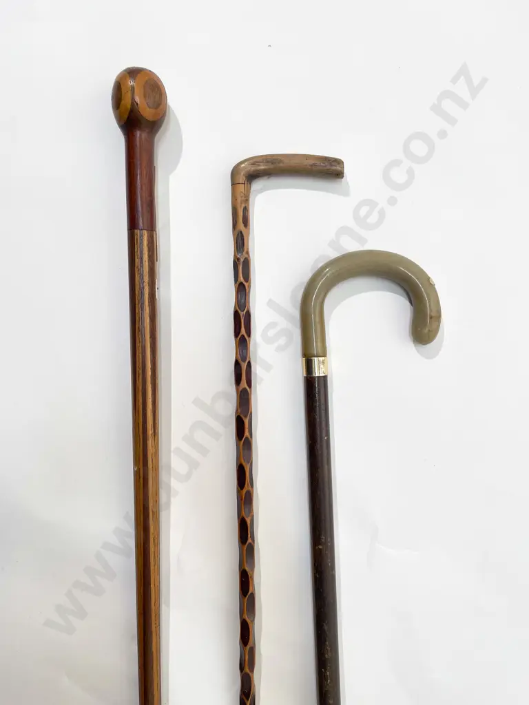 Three Various Vintage Walking Sticks Image 1++