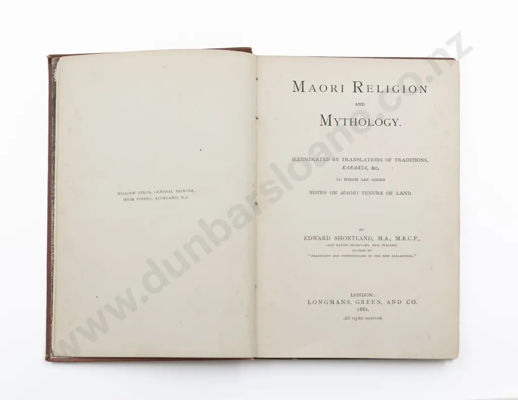 Shortland Edward - Maori Religion and Mythology Image 1++
