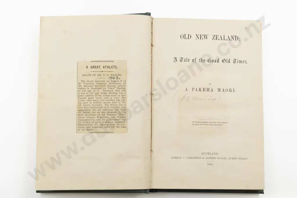 A Pakeha Maori ( F E Maning) Old New Zealand Image 1++