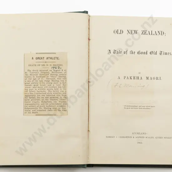 A Pakeha Maori ( F E Maning) Old New Zealand