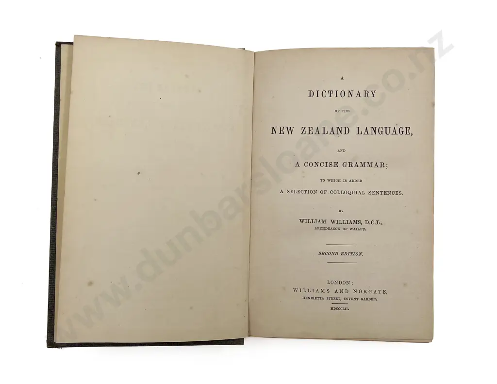 Williams William - A Dictionary of the New Zealand Language Image 1++