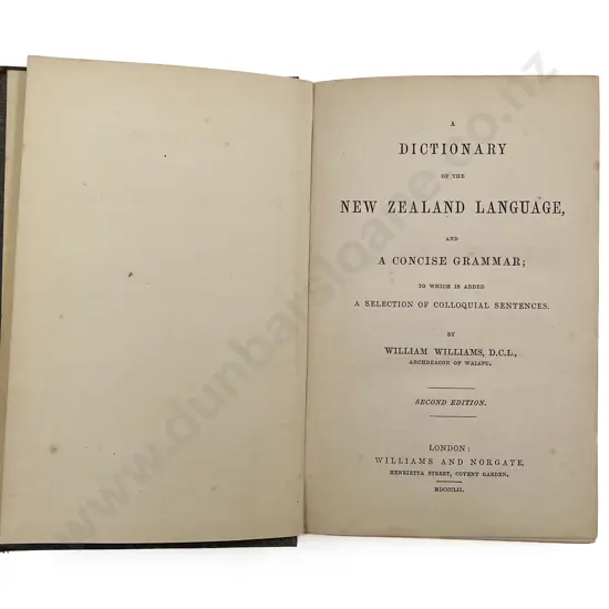 Williams William - A Dictionary of the New Zealand Language