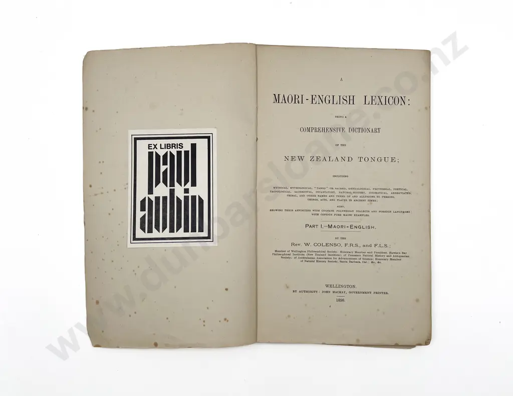 Colenso William - A Maori-English Lexicon Image 1++